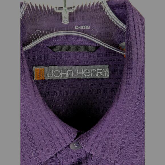 Vintage John Henry mens Sz S Dress Shirt Chest 44 CB29.5"Sleeve 23.5"Button down - Picture 3 of 9